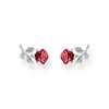 Thumbnail Image 1 of Thomas Sabo Romance Sterling Silver & Red Enamel Rose Style Stud Earrings