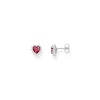Thumbnail Image 1 of Thomas Sabo True Romance Sterling Silver & Lab Grown Ruby Heart Stud Earrings