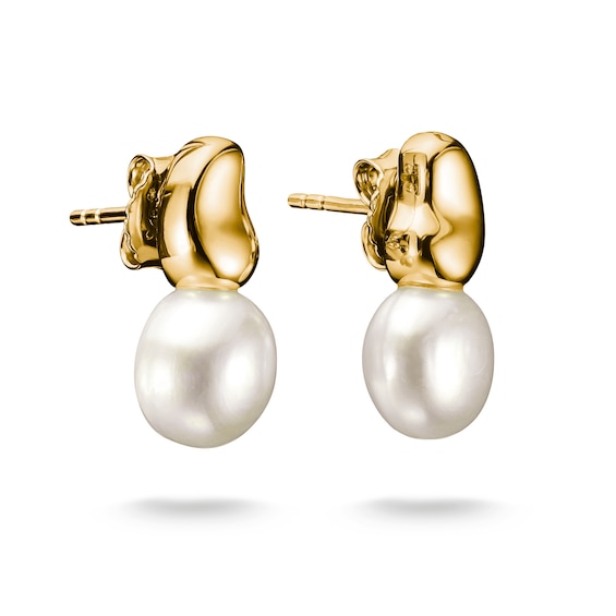 Thomas Sabo Bold Elegance 18ct Yellow Gold Plated Pearl Stud