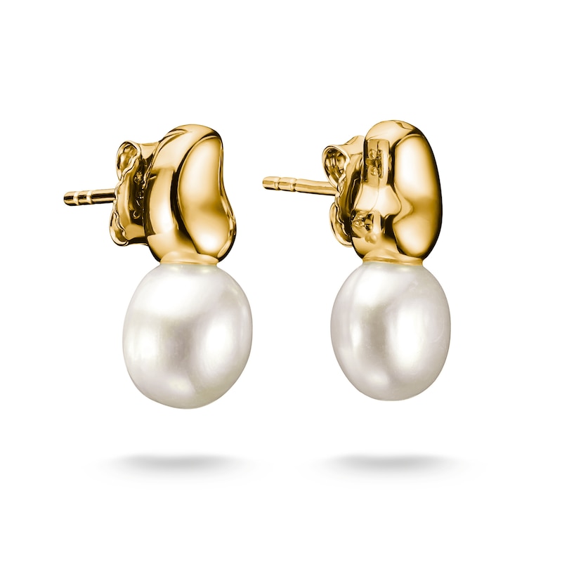 Main Image 1 of Thomas Sabo Bold Elegance 18ct Yellow Gold Plated Pearl Stud Earrings