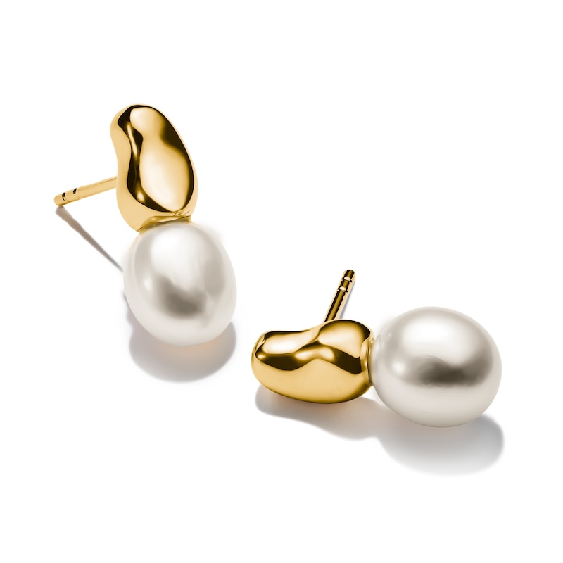 Main Image 3 of Thomas Sabo Bold Elegance 18ct Yellow Gold Plated Pearl Stud Earrings