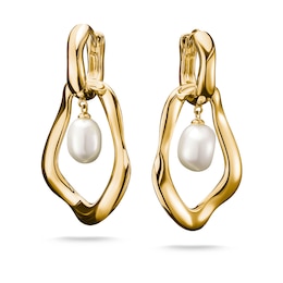 Thomas Sabo Bold Elegance 18ct Yellow Gold Plated Pearl Hoop Earrings