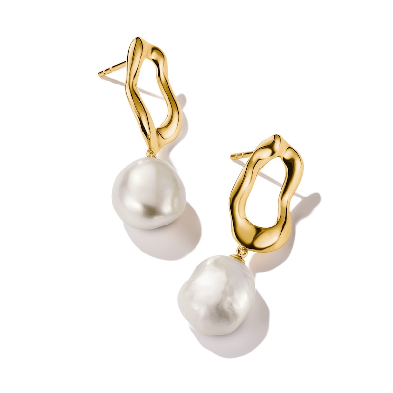 Main Image 3 of Thomas Sabo Bold Elegance 18ct Yellow Gold Plated Cultured Freshwater Pearl Earrings