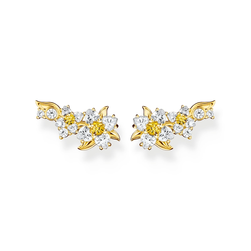 Main Image 3 of Thomas Sabo Daisy 18ct Yellow Gold Plated Ear Climber Earrings