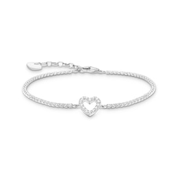 Thomas Sabo Heart Sterling Silver & Zirconia Tennis Bracelet