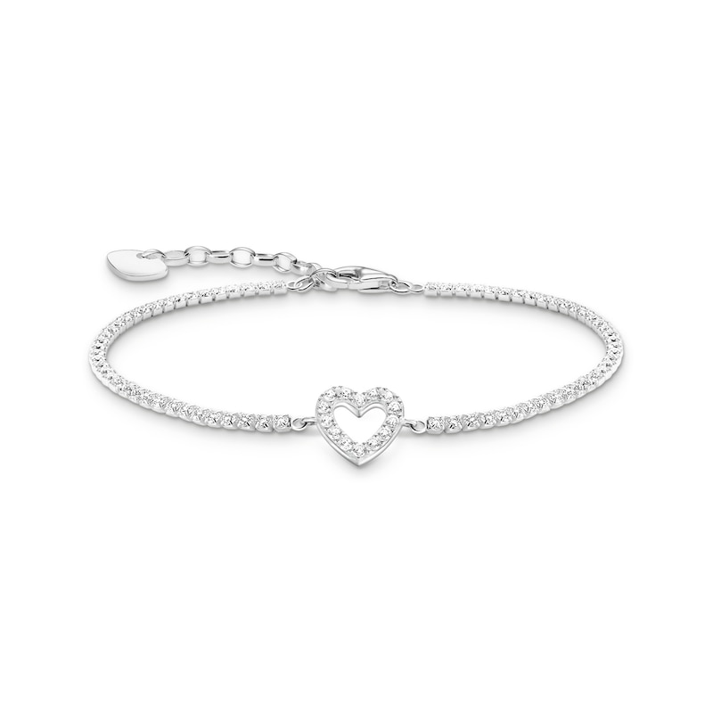 Main Image 1 of Thomas Sabo Heart Sterling Silver & Zirconia Tennis Bracelet