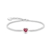 Thumbnail Image 1 of Thomas Sabo Heart Sterling Silver Lab Grown Ruby & Zirconia Tennis Bracelet
