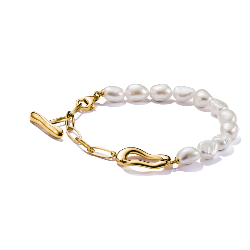 Main Image 1 of Thomas Sabo Bold Elegance 18ct Yellow Gold Plated Pearl & Chain Bracelet