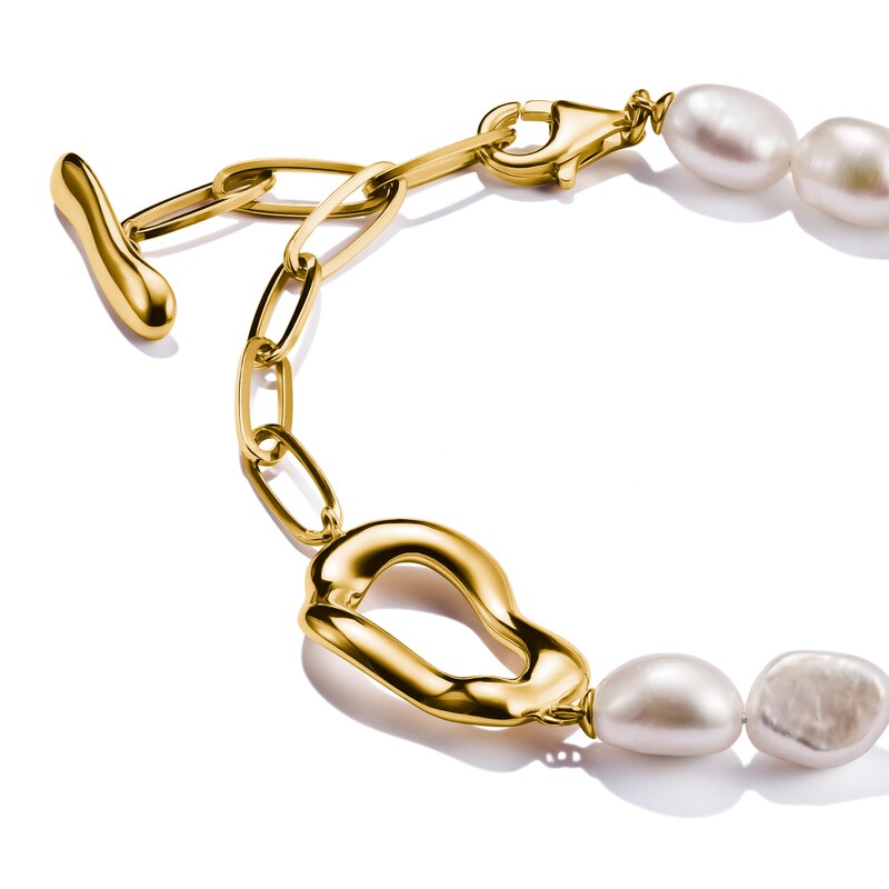 Main Image 2 of Thomas Sabo Bold Elegance 18ct Yellow Gold Plated Pearl & Chain Bracelet