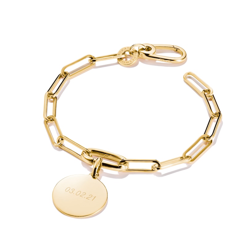 Main Image 2 of Thomas Sabo Paperclip 18ct Yellow Gold Plated Connect Link Charm Bracelet