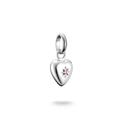Thomas Sabo Sterling Silver Lab Grown Ruby Star Heart Shaped Charm