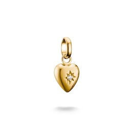 Thomas Sabo 18ct Yellow Gold Plated Zirconia Star Heart Shaped Charm