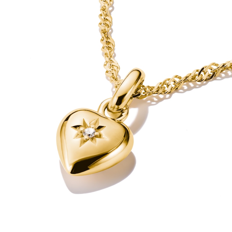 Main Image 2 of Thomas Sabo 18ct Yellow Gold Plated Zirconia Star Heart Shaped Charm
