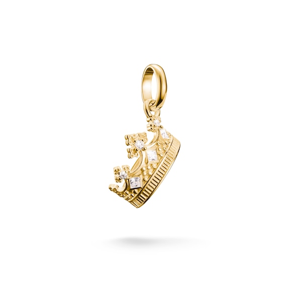 Women's Thomas Sabo 18Ct Yellow Gold Plated Zirconia Crown Charm
