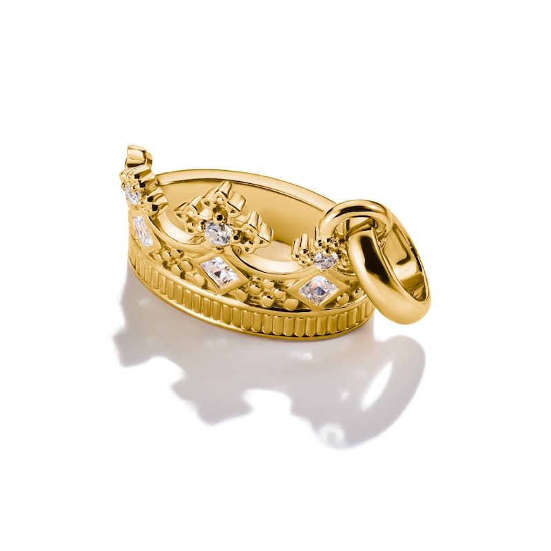 Main Image 2 of Thomas Sabo 18ct Yellow Gold Plated Zirconia Crown Charm