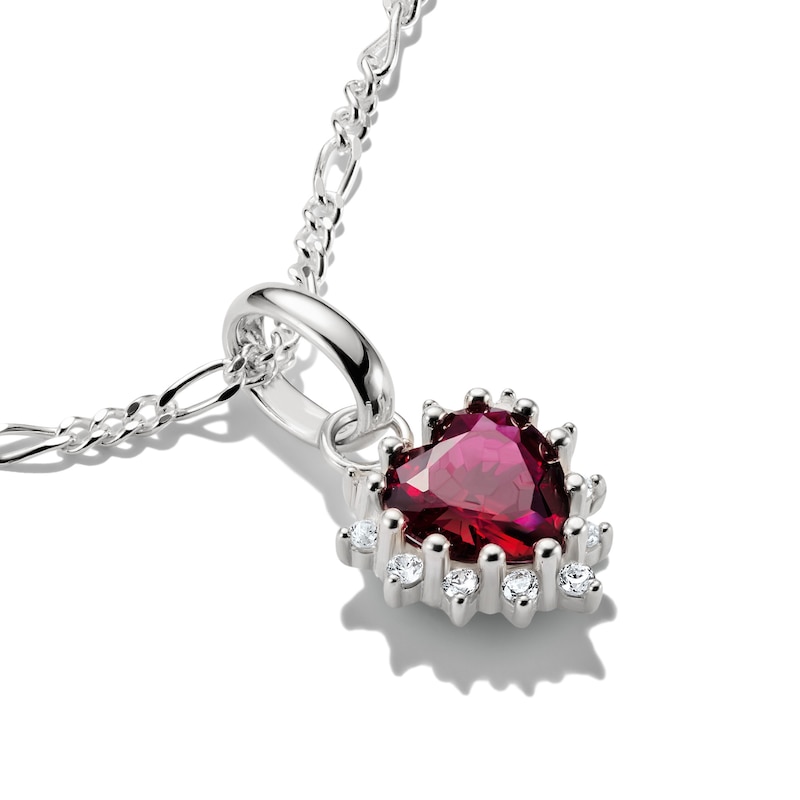 Main Image 2 of Thomas Sabo Sterling Silver Lab Grown Ruby Heart Shaped Connect Charm