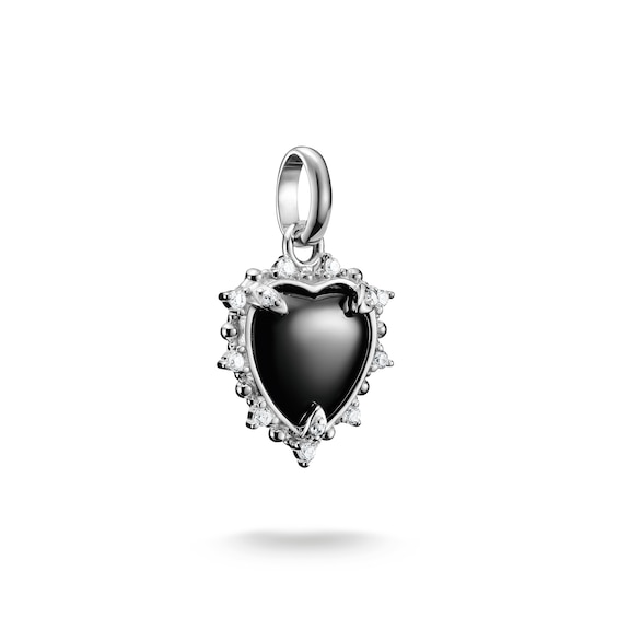 Thomas Sabo Vintage Heart Charm in Sterling Silver with Zirconia for Women, Small
