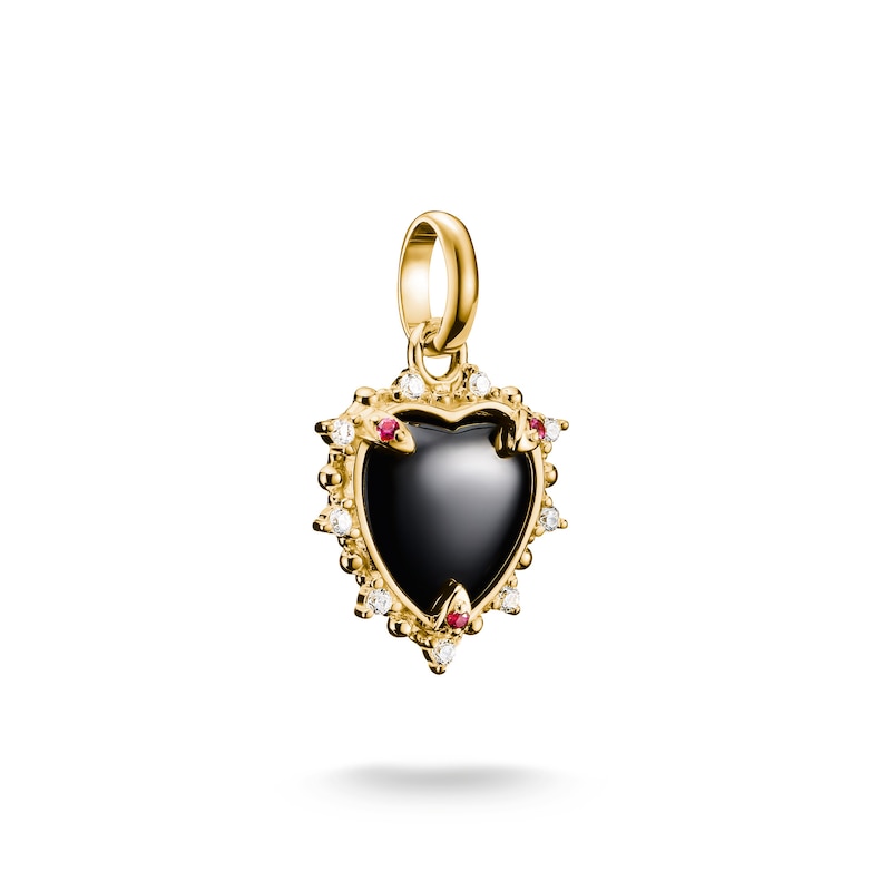 Main Image 1 of Thomas Sabo Vintage 18ct Yellow Gold Plated & Zirconia Heart Connect Charm