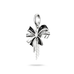 Thomas Sabo Sterling Silver & Black Enamel Bow Loop Connect Charm