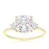 Thumbnail Image 1 of 9ct Yellow Gold & Cubic Zirconia Cushion Shaped Trilogy Ring