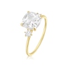 Thumbnail Image 2 of 9ct Yellow Gold & Cubic Zirconia Cushion Shaped Trilogy Ring