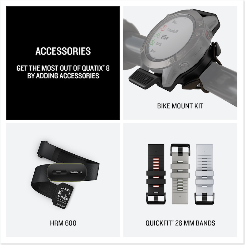 Main Image 6 of Garmin Quatix 8 Marine 51mm Amoled Blue Silicone Strap Watch