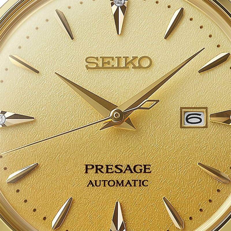 Main Image 5 of Seiko Presage ‘Eggnog’ Diamond-set 30mm Cocktail Time Gold Tone Watch