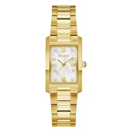 Bulova Classic Diamond Mother Of Pearl Dial & Gold Tone Bracelet Watch