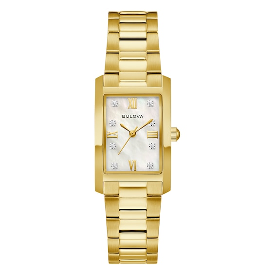 Bulova Classic Diamond Mother Of Pearl Dial and Gold Tone Bracelet Watch