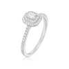 Thumbnail Image 2 of Engagement Ring 9ct White Gold Emerald Cut Double Halo 0.40ct Diamond Ring