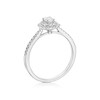 Thumbnail Image 3 of Engagement Ring 9ct White Gold Emerald Cut Double Halo 0.40ct Diamond Ring