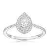 Thumbnail Image 1 of Engagement Ring 9ct White Gold Pear Cut Double Halo 0.40ct Diamond Ring
