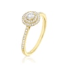 Thumbnail Image 2 of Engagement Ring 9ct Yellow Gold Round Cut Double Halo 0.40ct Diamond Ring