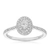 Thumbnail Image 1 of Engagement Ring 9ct White Gold Oval Cut Double Halo 0.40ct Diamond Ring