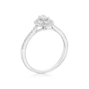 Thumbnail Image 3 of Engagement Ring 9ct White Gold Oval Cut Double Halo 0.40ct Diamond Ring