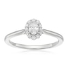 Thumbnail Image 1 of Engagement Ring 9ct White Gold Oval Cut Halo 0.25ct Diamond Ring