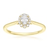 Thumbnail Image 1 of Engagement Ring 9ct Yellow Gold Oval Cut Halo 0.25ct Diamond Ring