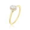 Thumbnail Image 2 of Engagement Ring 9ct Yellow Gold Oval Cut Halo 0.25ct Diamond Ring