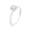 Thumbnail Image 2 of Engagement Ring 9ct White Gold Emerald Cut Halo 0.25ct Diamond Ring