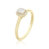 Thumbnail Image 2 of Engagement Ring 9ct Yellow Gold Emerald Cut Halo 0.25ct Diamond Ring