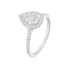 Thumbnail Image 2 of Engagement Ring 9ct White Gold Pear Cluster 0.50ct Diamond Ring