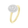 Thumbnail Image 2 of Engagement Ring 9ct Yellow Gold Oval Cluster 0.40ct Diamond Ring