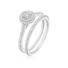 Thumbnail Image 2 of Engagement Ring 9ct White Gold Round Double Halo Bridal Set 0.50ct Diamond Ring