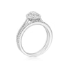 Thumbnail Image 3 of Engagement Ring 9ct White Gold Oval Double Halo Bridal Set 0.50ct Diamond Ring