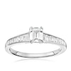 Thumbnail Image 1 of Engagement Ring Platinum Emerald Cut Solitaire 0.66ct Diamond Ring
