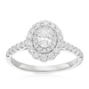 Thumbnail Image 1 of Engagement Ring Platinum Oval Cut Double Halo 0.75ct Diamond Ring