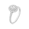 Thumbnail Image 2 of Engagement Ring Platinum Oval Cut Double Halo 0.75ct Diamond Ring