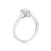 Thumbnail Image 3 of Engagement Ring Platinum Emerald Cut Halo Solitaire 0.55ct Diamond Ring