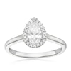 Thumbnail Image 1 of Engagement Ring Platinum Pear Cut Halo Solitaire 0.55ct Diamond Ring