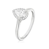 Thumbnail Image 2 of Engagement Ring Platinum Pear Cut Halo Solitaire 0.55ct Diamond Ring